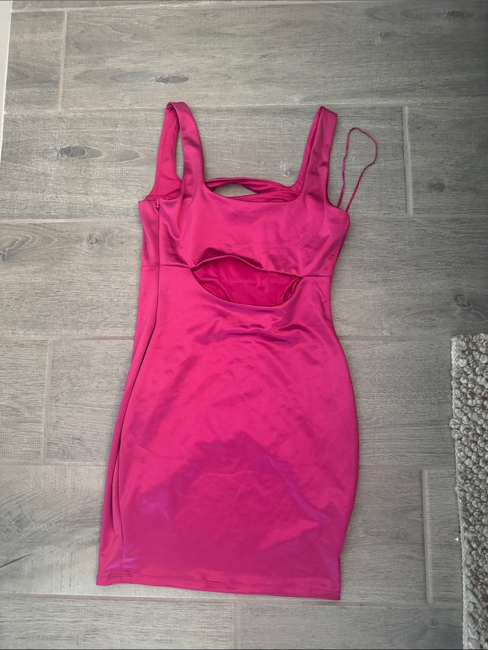 Guess Hot Pink Square-Neck Mini Dress - Picture 5 of 9